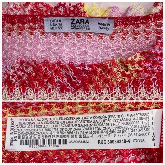 3/$15🚨WAS. $39  ZARA Colorful Loose Knit Ruffled Top Med - Picture 3 of 16